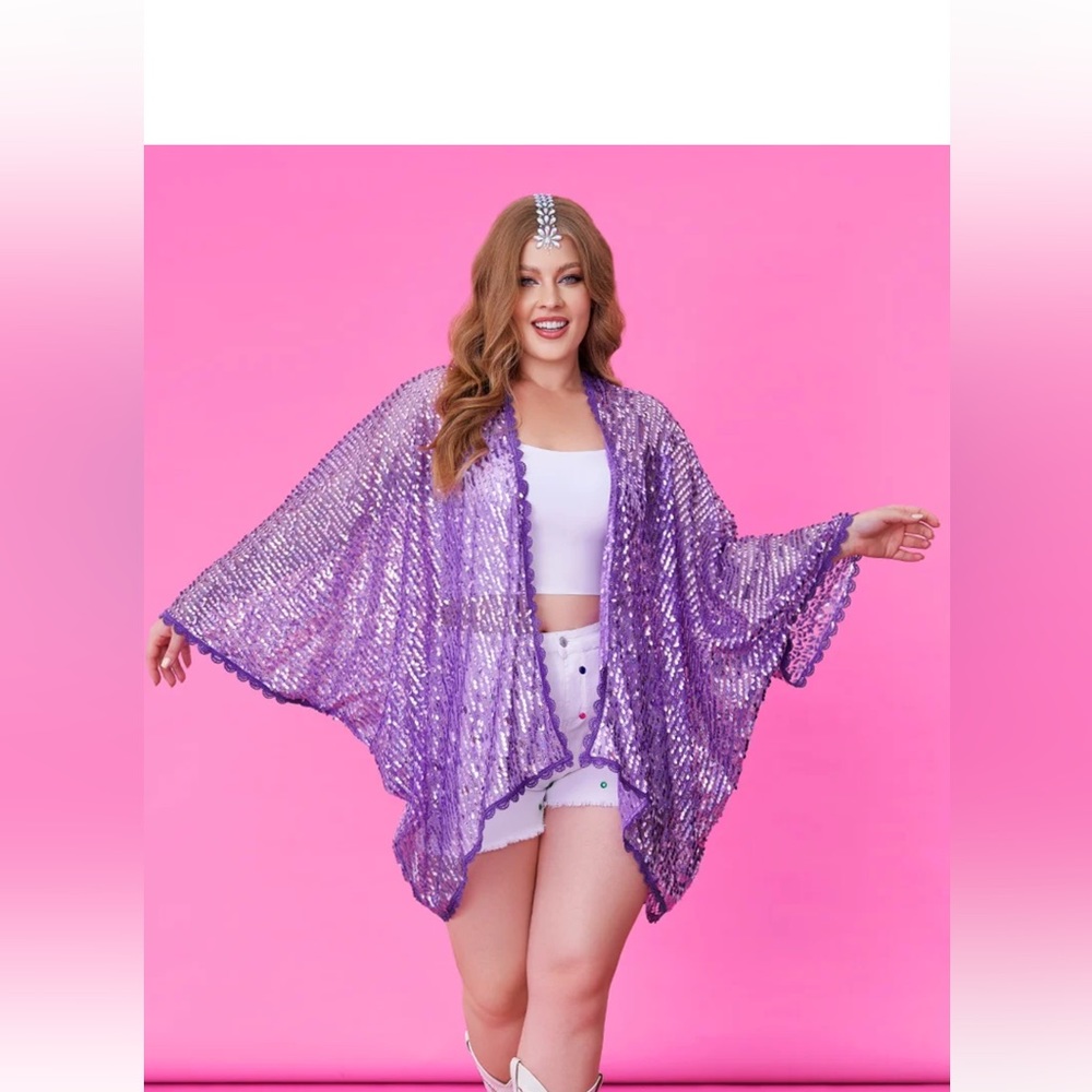 Purple Sequin Kimono